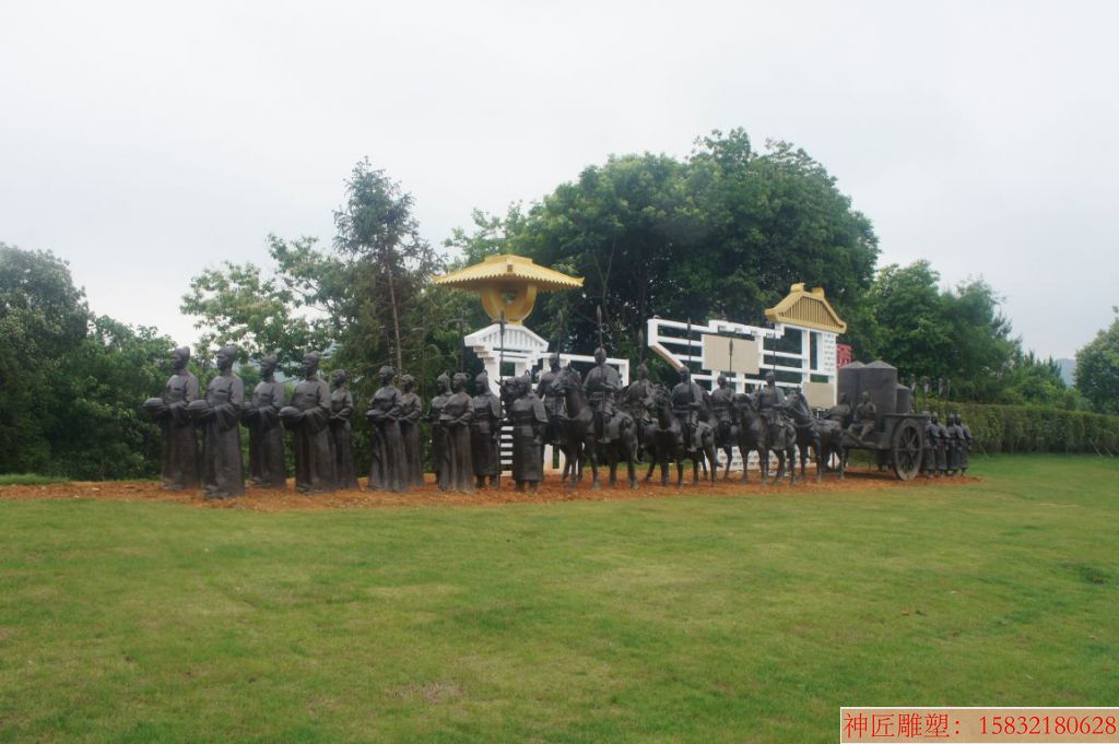 古代皇帝出征雕塑 广场景观铜雕塑